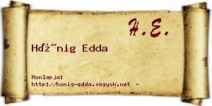 Hönig Edda névjegykártya